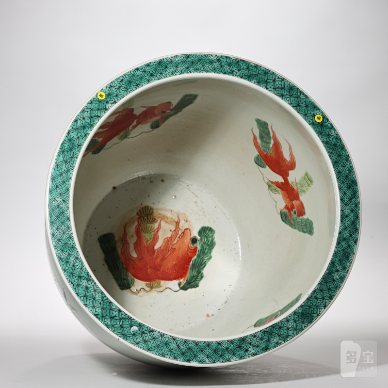 民国 粉彩鱼藻纹大缸 - 图7